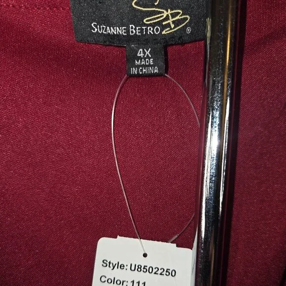 Suzanne Betro Burgundy Lace Top - Picture 5 of 5